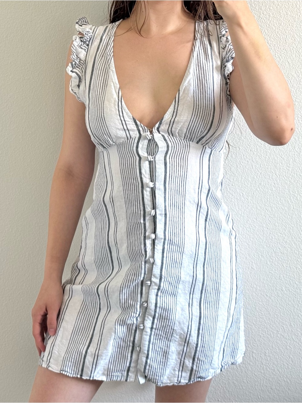 Forever 21 Linen Cotton Button Up Dress